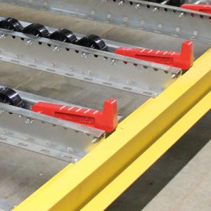 Pallet Flow Rack Metal Stops and Pallet Holders